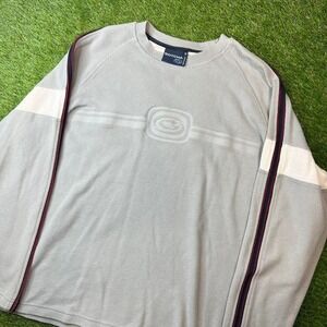 Vintage Y2K Gotcha grey long sleeve shirt with red and white stripes Size XXL